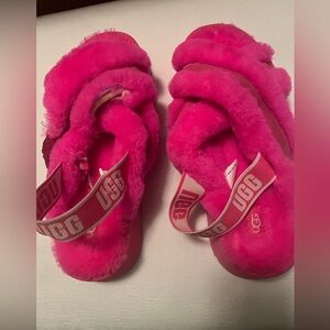 UGG Pink Disco Cross Slide, Size 9
